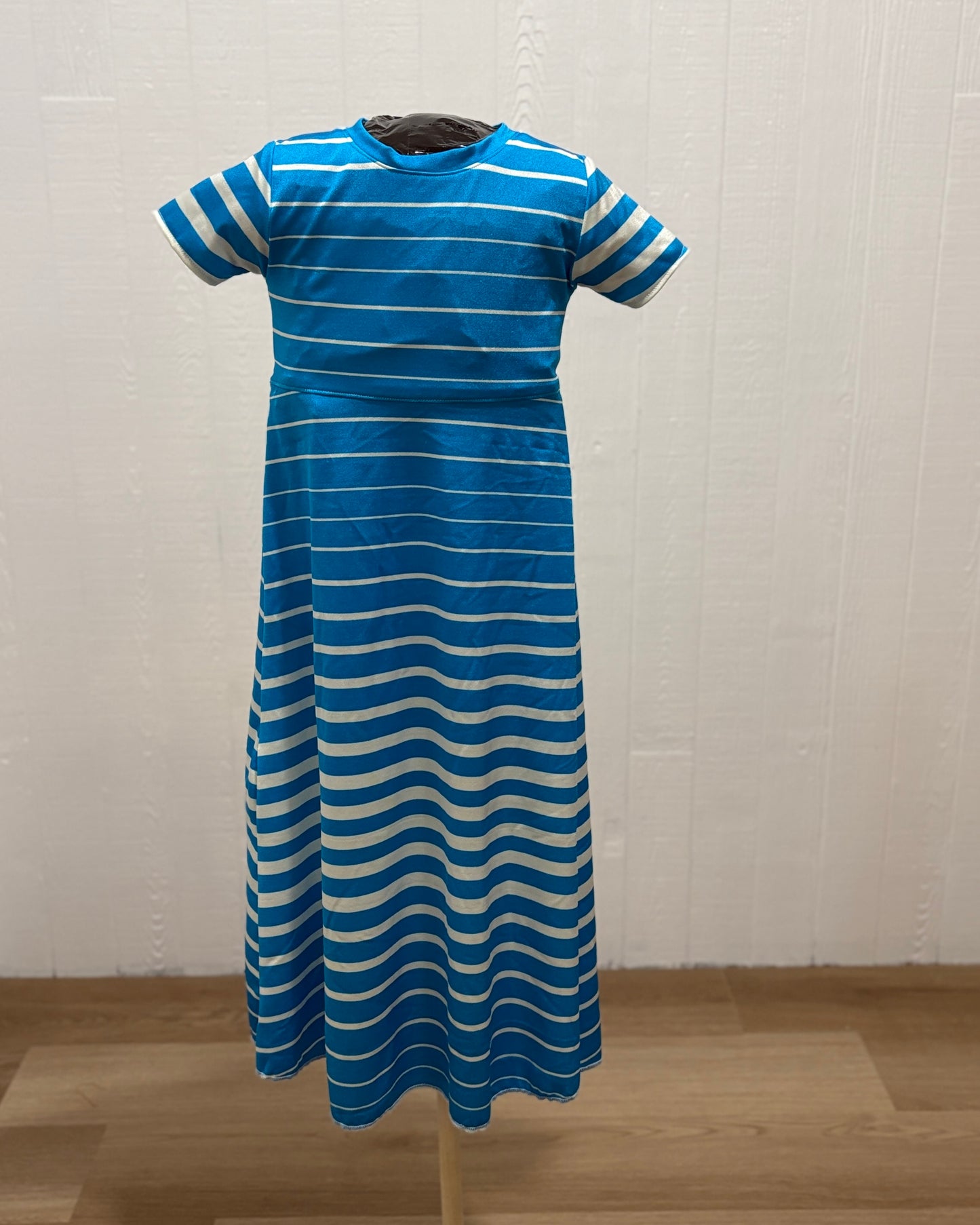 Blue and White Stripe dress -4T