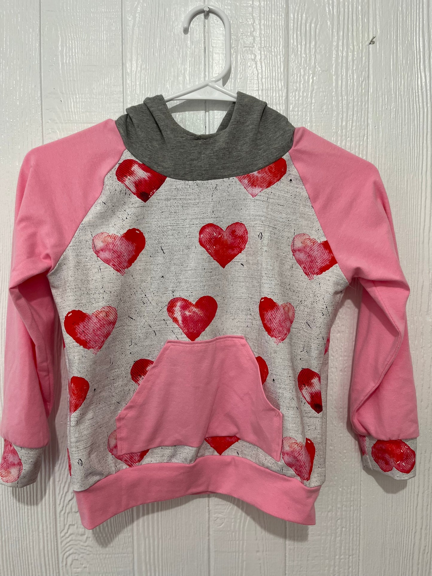 Pink hearts hoodie 6T