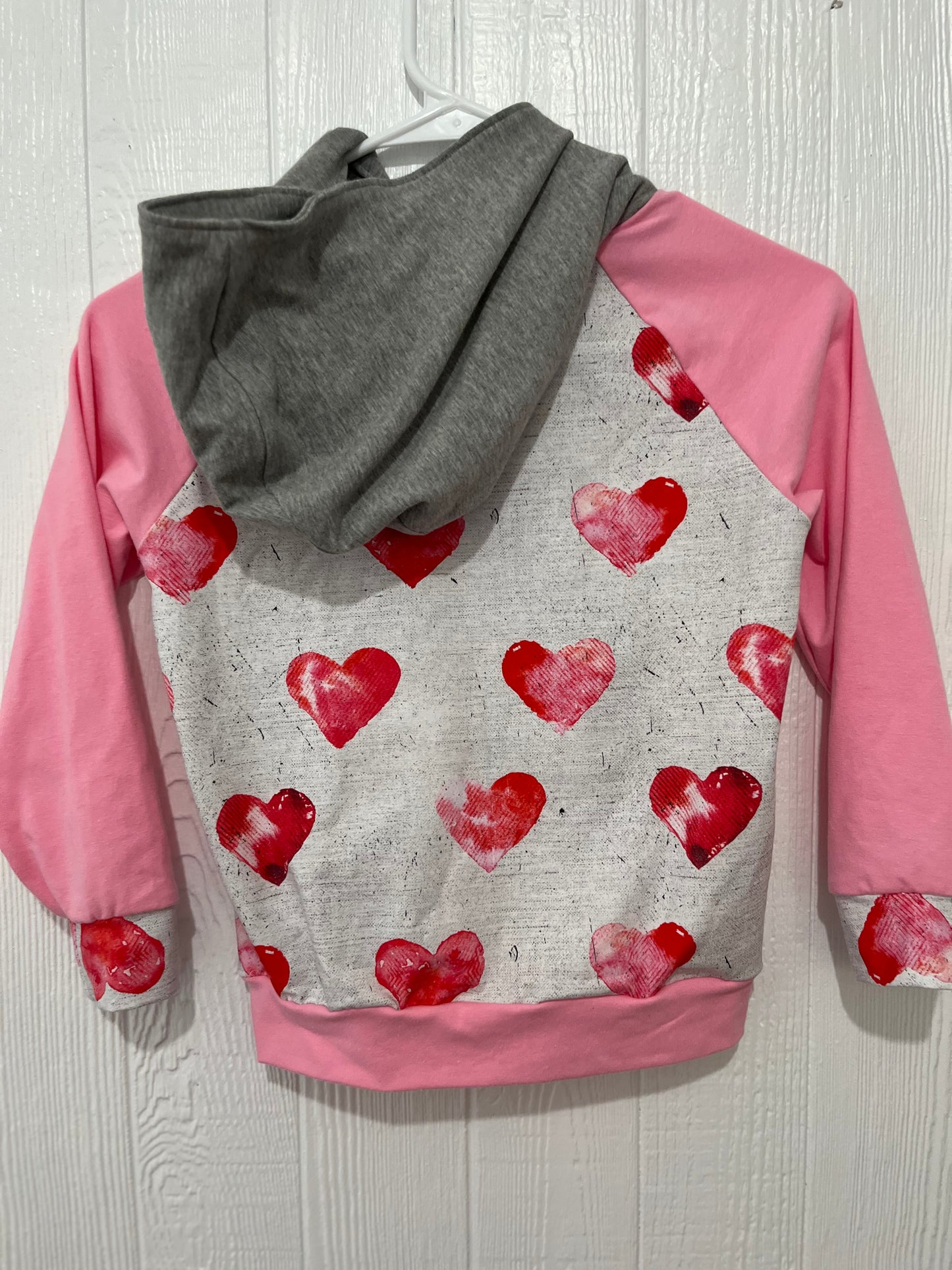 Pink hearts hoodie 6T