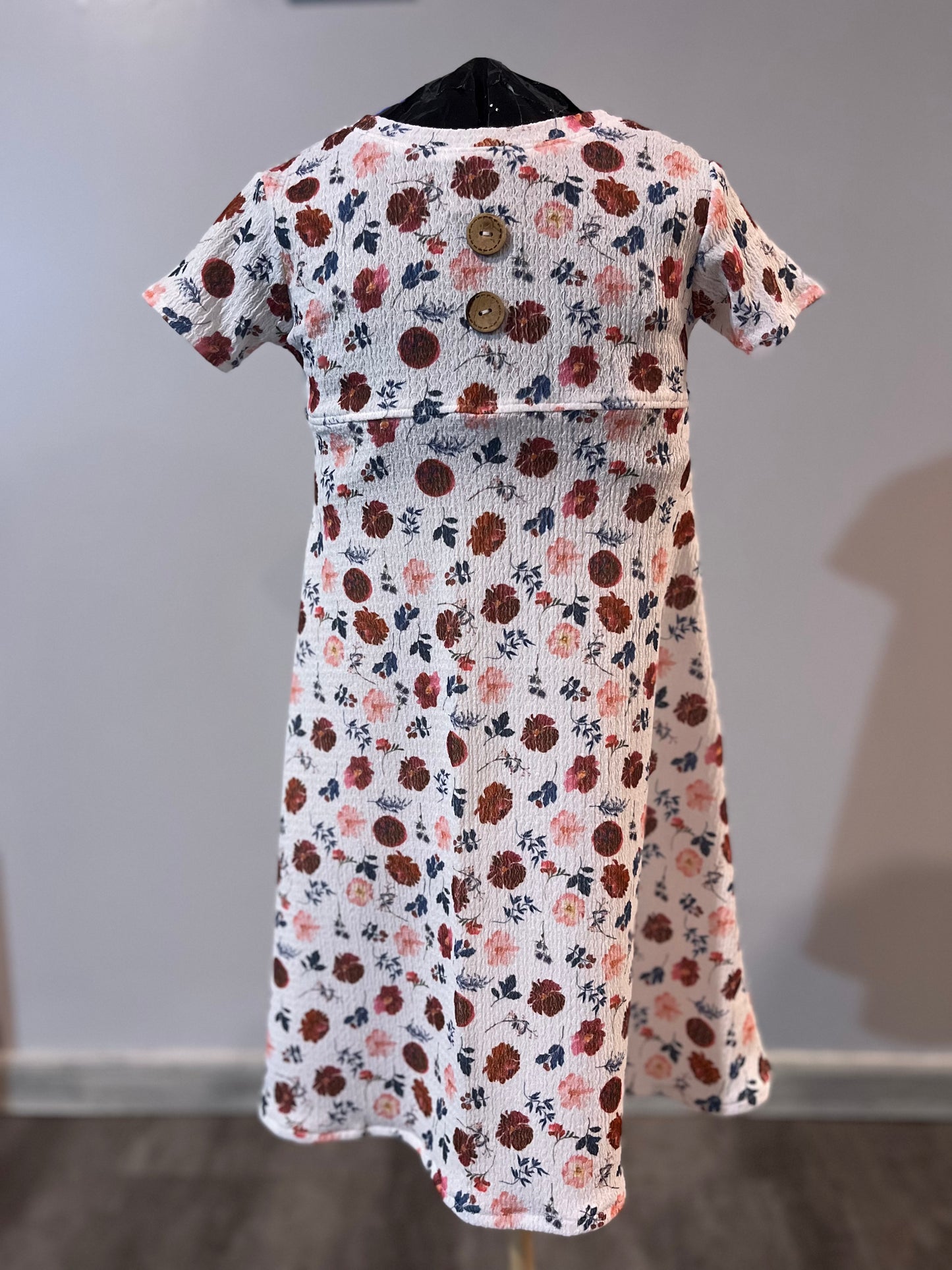 Burgundy/pink/ blue floral dress 2T