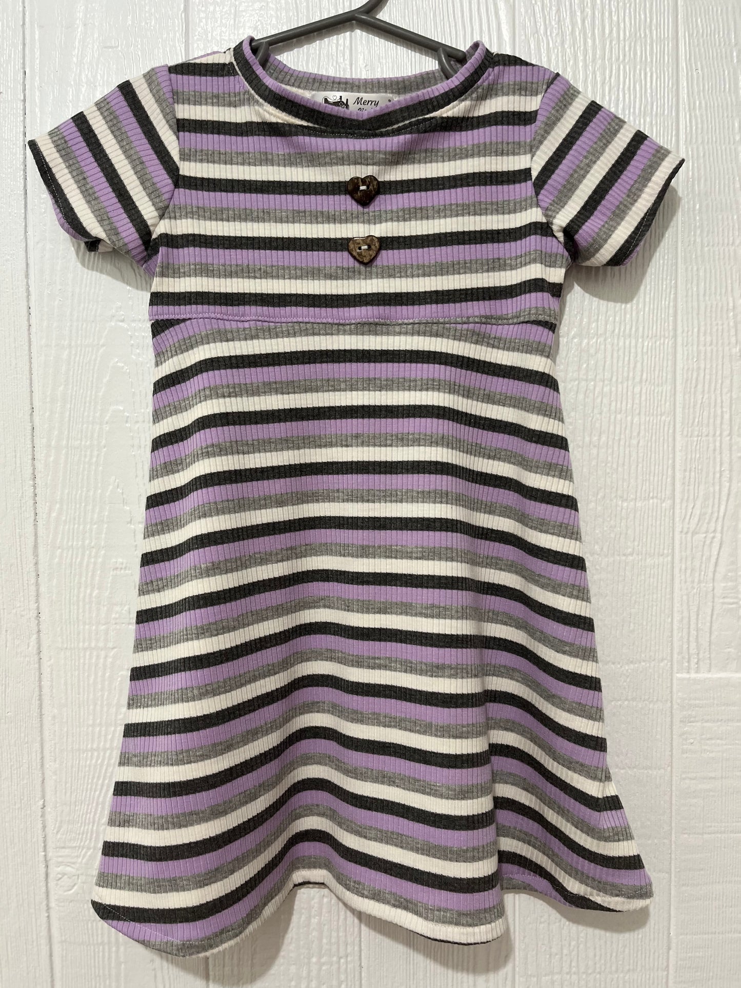 Lavender stripe dress 9-12 mo