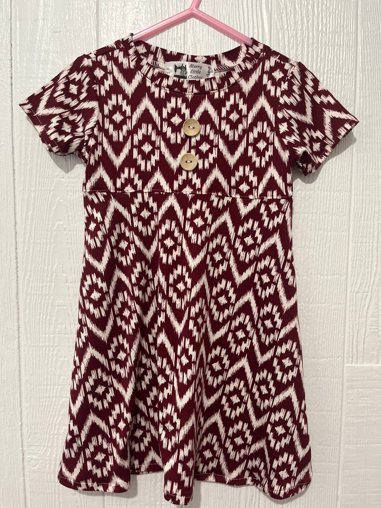 Burgundy chevron dress 9-12mo