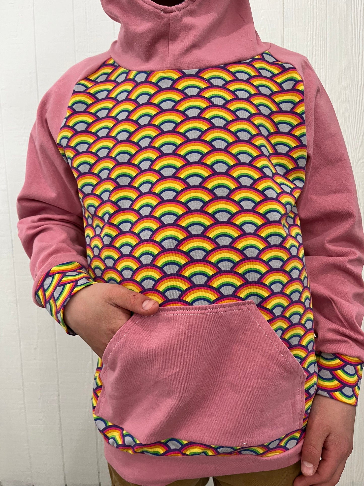 Rainbow/ pink hoodie 8T