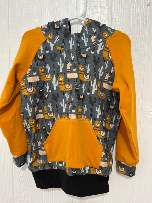 Orange/ llama hoodie 3-4T