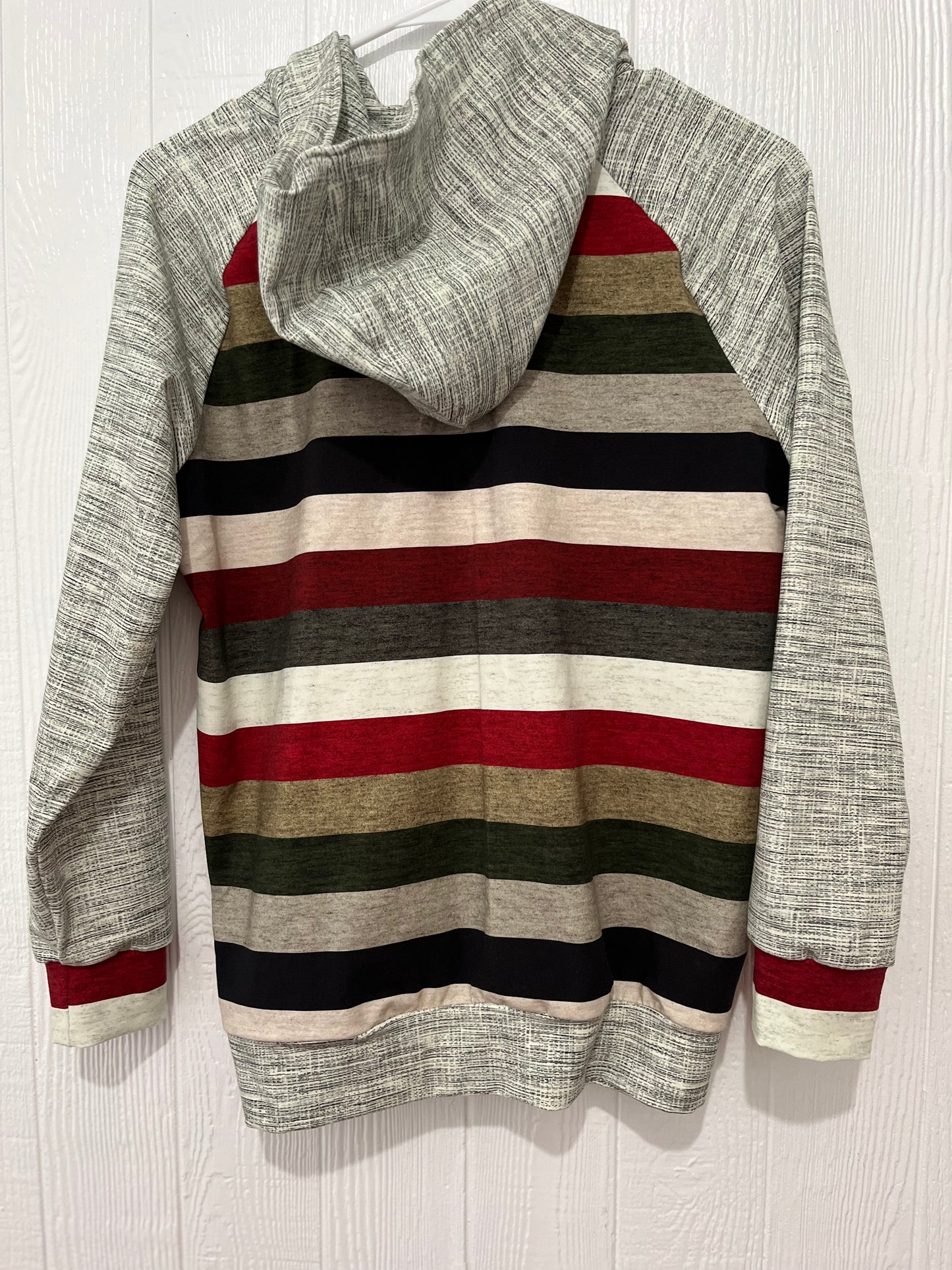 Sage/ stripe hoodie 14T