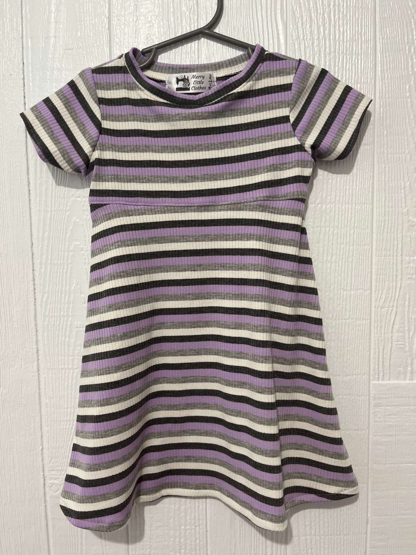 Lavender stripe dress 9-12 mo