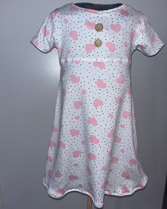 White with pink hearts dress  1 T