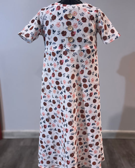 Burgundy/pink/blue floral dress 5T