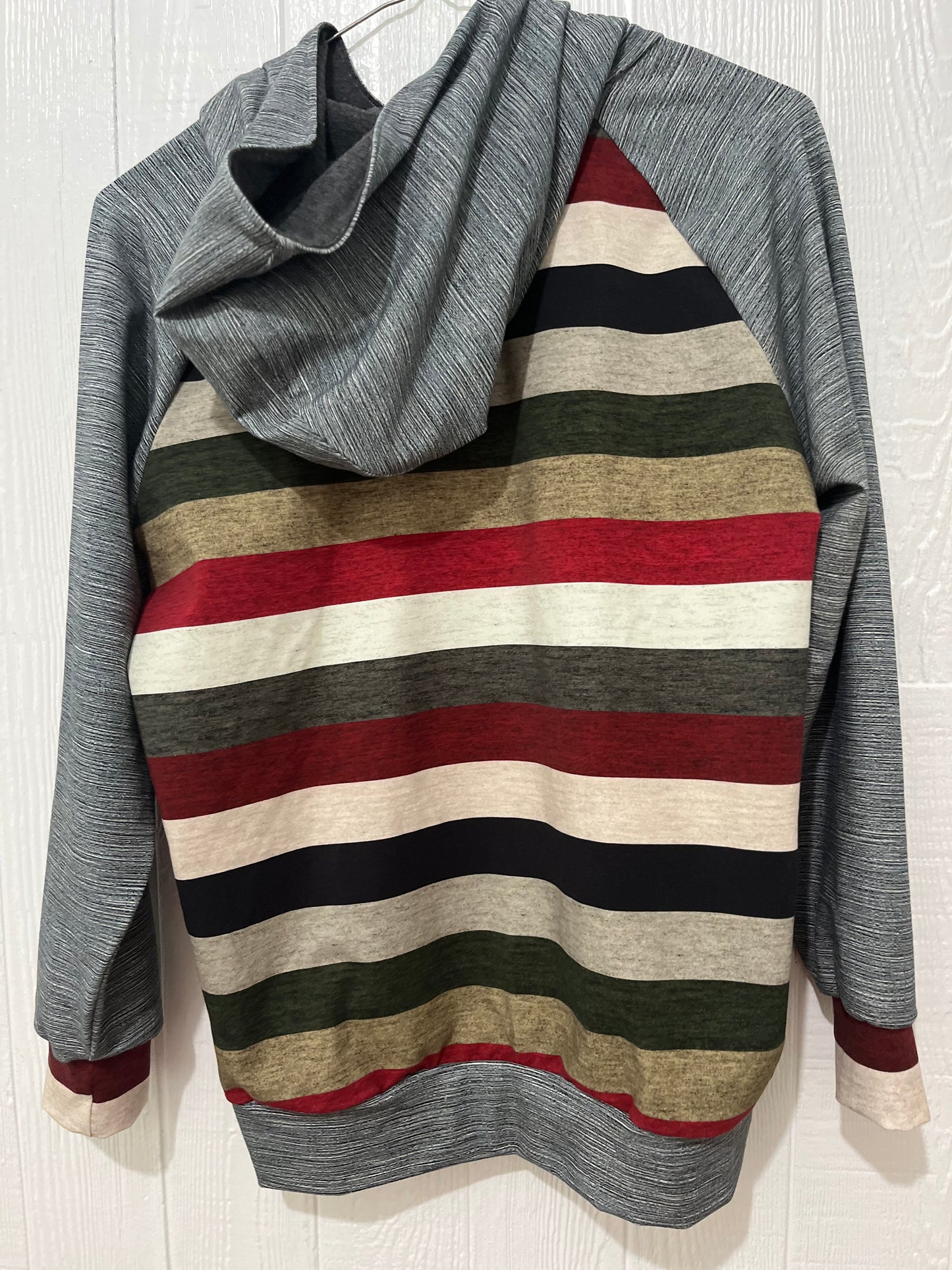 Stripe/ Sage hoodie 14T