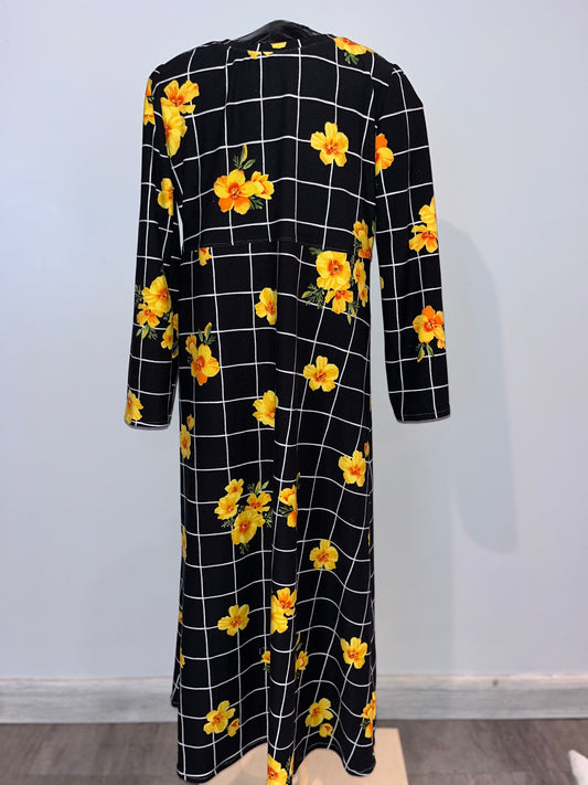 Black with yellow floral dress -6T
