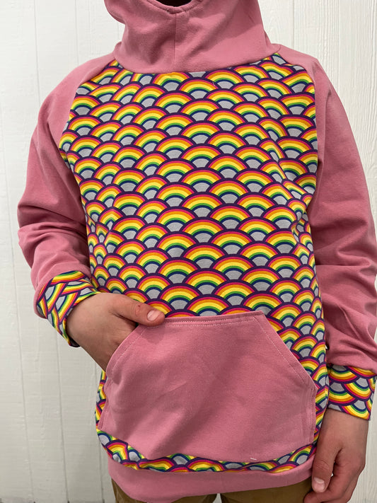 Rainbow/ pink hoodie 8T