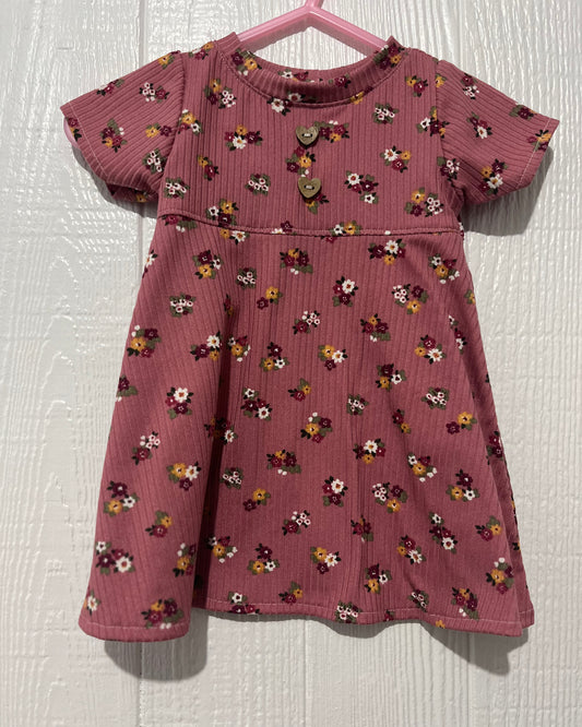 Short Sleeve Pink Floral dress - NB